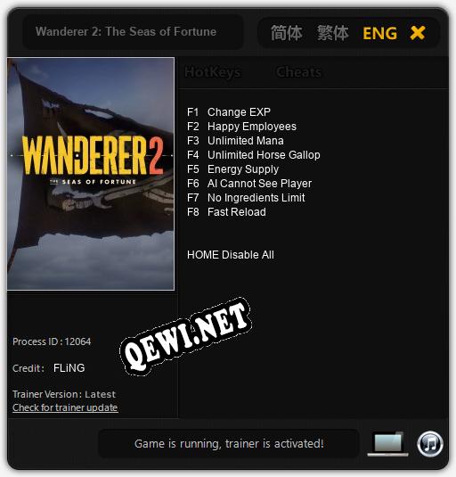 Трейнер для Wanderer 2: The Seas of Fortune [v1.0.5]