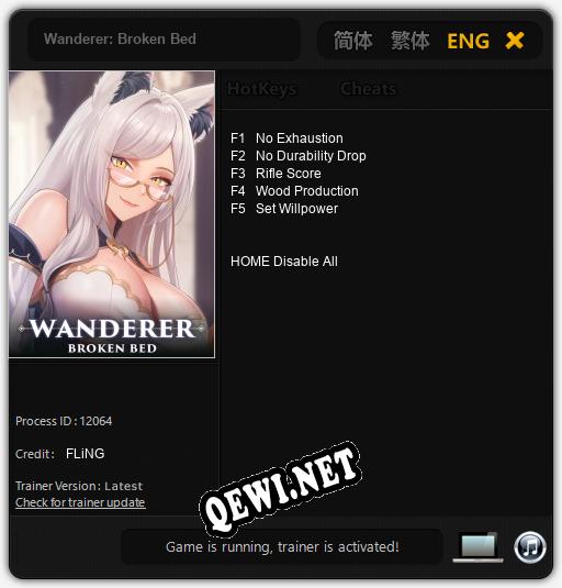 Wanderer: Broken Bed: Трейнер +5 [v1.1]