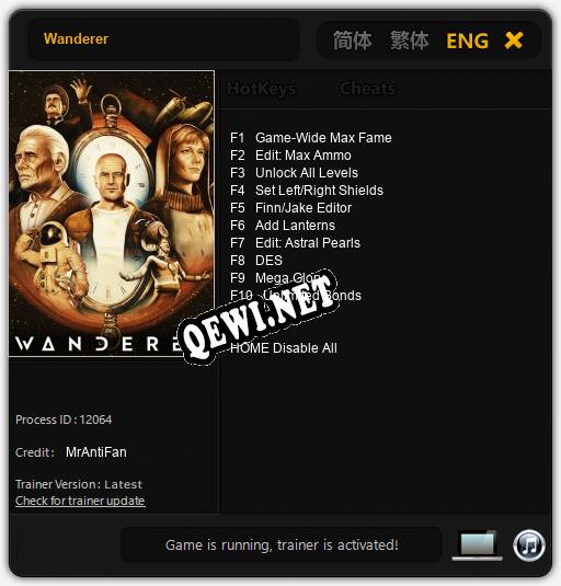 Трейнер для Wanderer [v1.0.8]