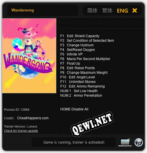 Wandersong: ТРЕЙНЕР И ЧИТЫ (V1.0.34)