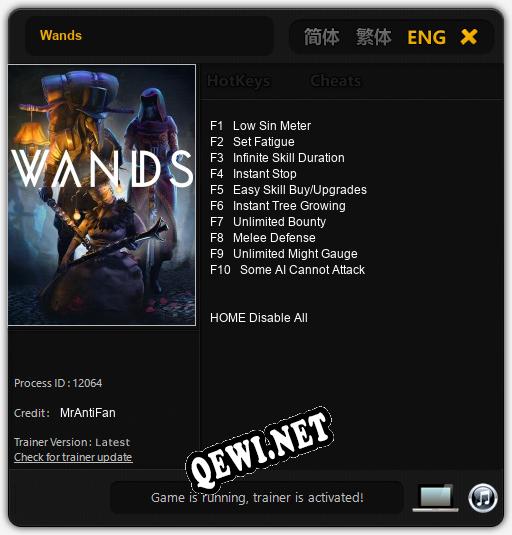 Wands: ТРЕЙНЕР И ЧИТЫ (V1.0.83)