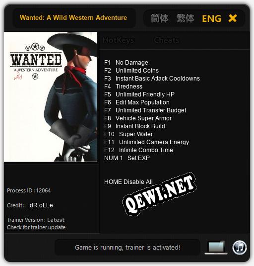 Wanted: A Wild Western Adventure: Трейнер +13 [v1.6]