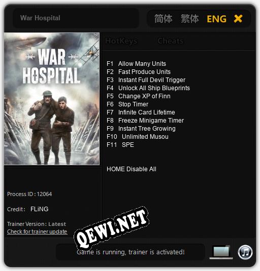 War Hospital: ТРЕЙНЕР И ЧИТЫ (V1.0.24)