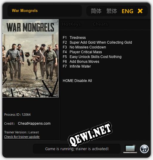 War Mongrels: ТРЕЙНЕР И ЧИТЫ (V1.0.78)
