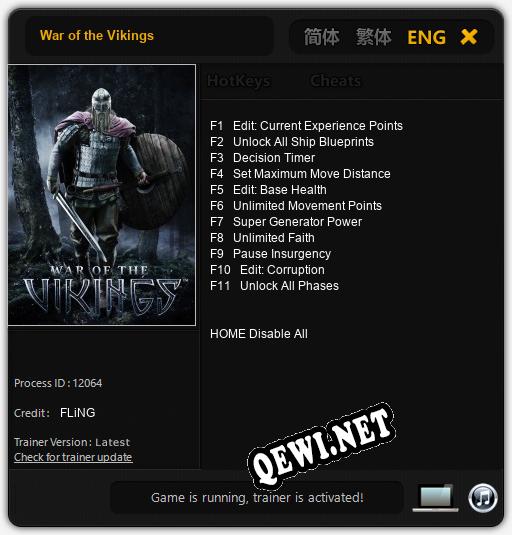 War of the Vikings: Трейнер +11 [v1.1]