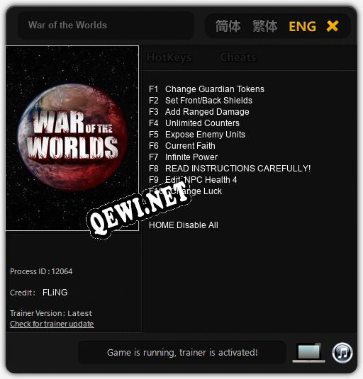 Трейнер для War of the Worlds [v1.0.7]