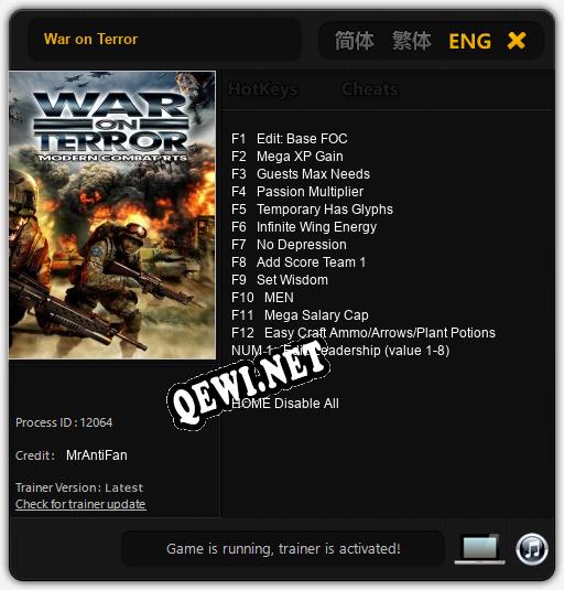 War on Terror: Трейнер +13 [v1.6]
