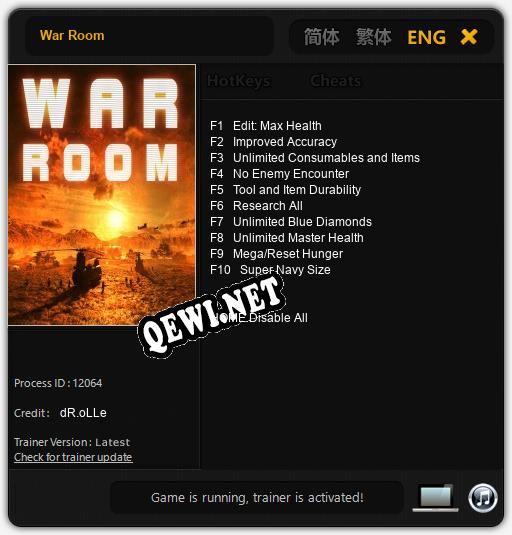 War Room: Трейнер +10 [v1.8]