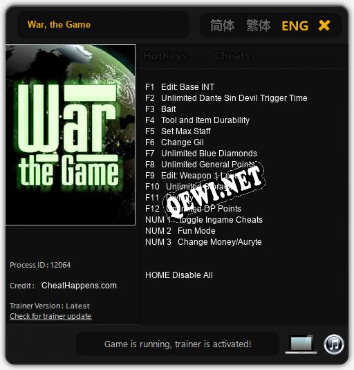 War, the Game: ТРЕЙНЕР И ЧИТЫ (V1.0.84)