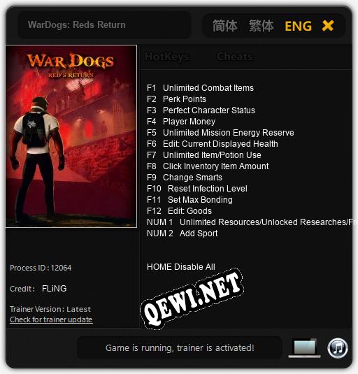 Трейнер для WarDogs: Reds Return [v1.0.5]