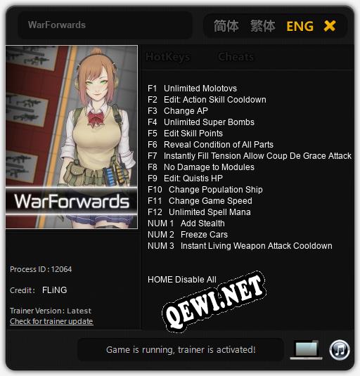 Трейнер для WarForwards [v1.0.9]