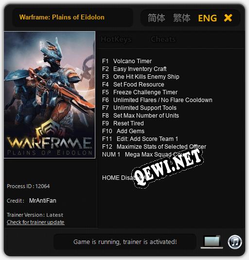 Warframe: Plains of Eidolon: Трейнер +13 [v1.4]