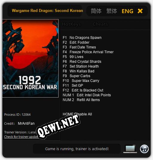 Wargame Red Dragon: Second Korean War: Трейнер +14 [v1.7]