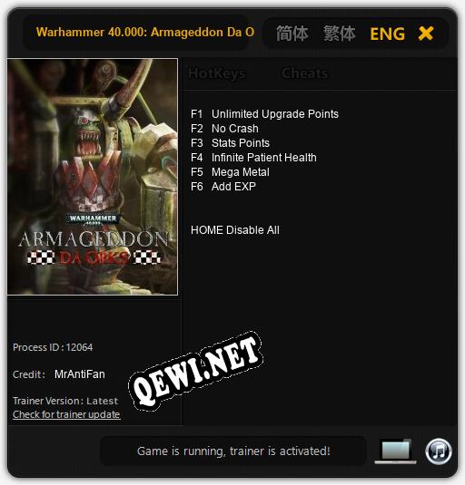 Трейнер для Warhammer 40.000: Armageddon Da Orks [v1.0.5]