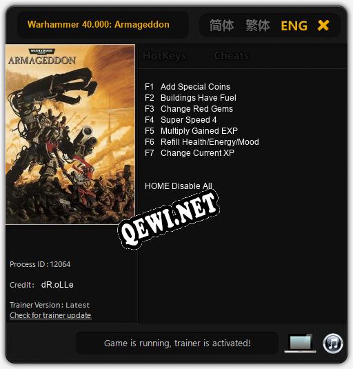 Трейнер для Warhammer 40.000: Armageddon [v1.0.8]