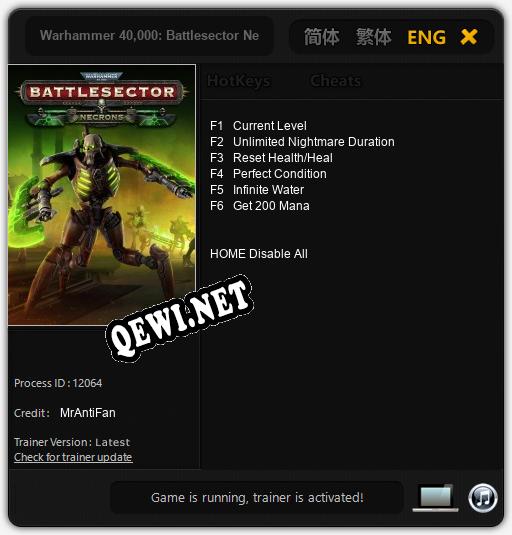 Warhammer 40,000: Battlesector Necrons: Трейнер +6 [v1.5]