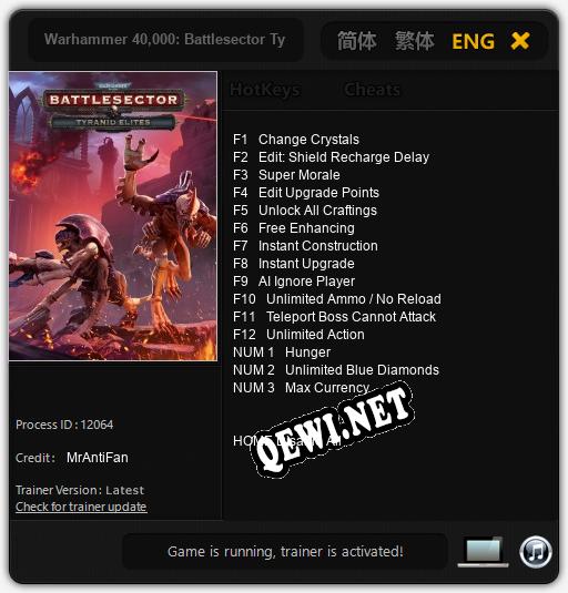 Warhammer 40,000: Battlesector Tyranid Elites: Трейнер +15 [v1.3]
