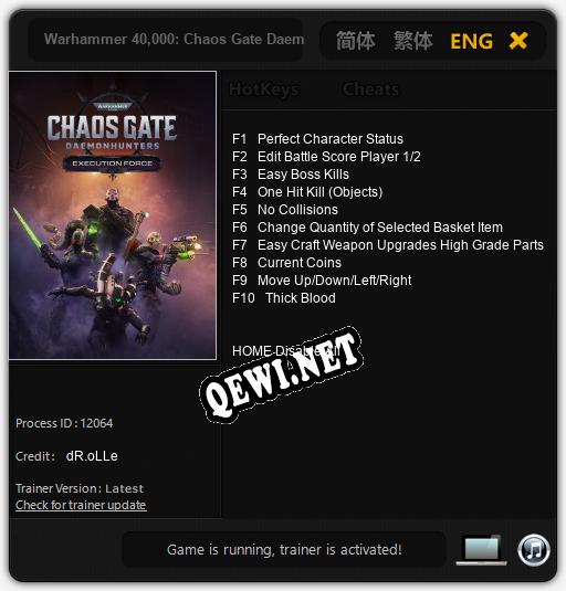 Трейнер для Warhammer 40,000: Chaos Gate Daemonhunters Execution Force [v1.0.1]