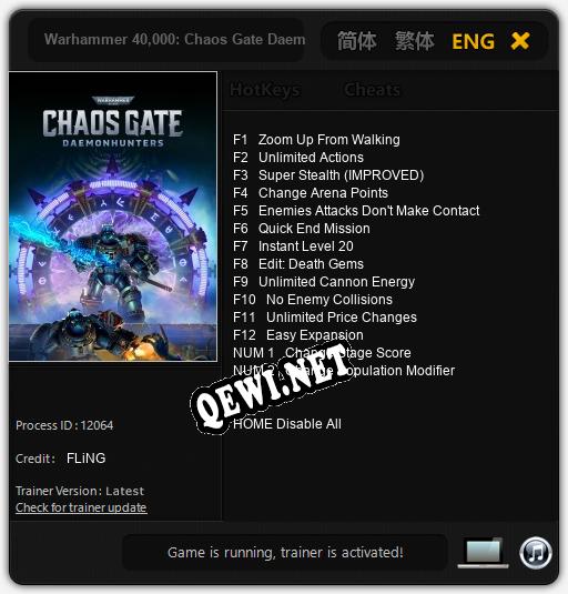 Warhammer 40,000: Chaos Gate Daemonhunters: Трейнер +14 [v1.8]