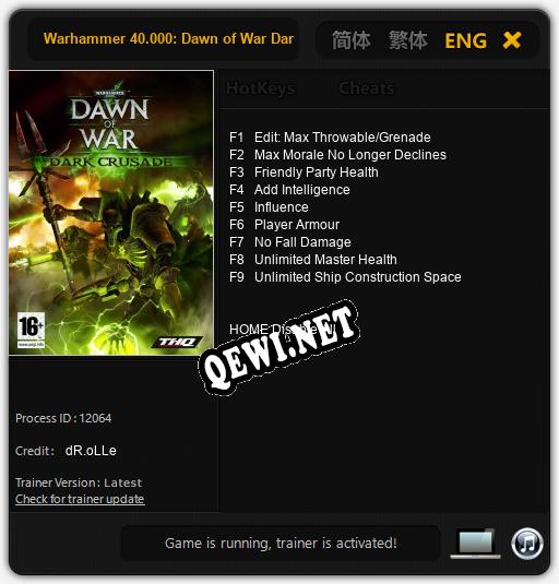 Warhammer 40.000: Dawn of War Dark Crusade: Читы, Трейнер +9 [dR.oLLe]