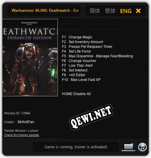 Warhammer 40.000: Deathwatch - Enhanced: Читы, Трейнер +10 [MrAntiFan]