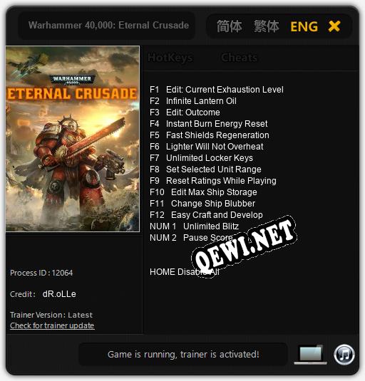 Warhammer 40,000: Eternal Crusade: Трейнер +14 [v1.9]