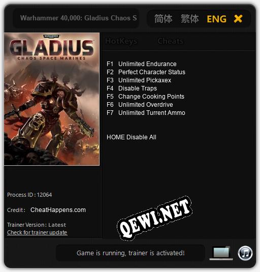 Трейнер для Warhammer 40.000: Gladius Chaos Space Marines [v1.0.9]