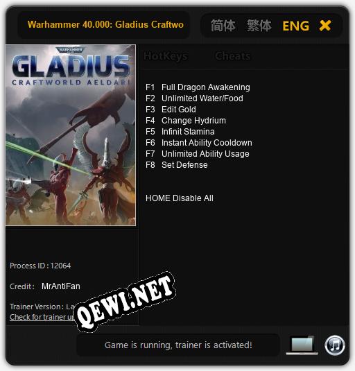 Warhammer 40.000: Gladius Craftworld Aeldari: Читы, Трейнер +8 [MrAntiFan]