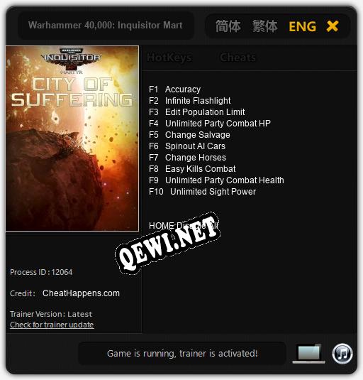 Warhammer 40,000: Inquisitor Martyr City of Suffering: Трейнер +10 [v1.8]