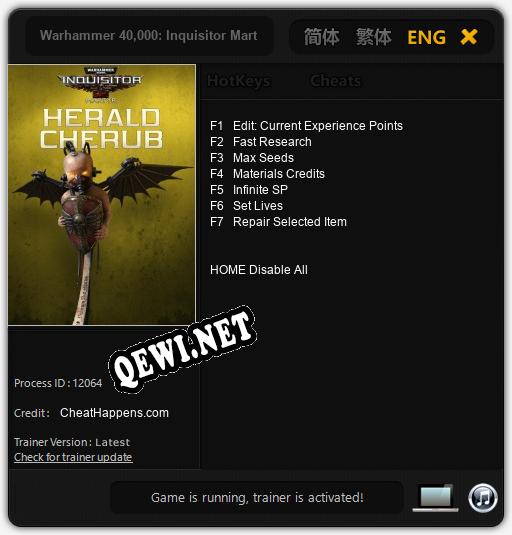 Warhammer 40,000: Inquisitor Martyr Herald Cherub: Читы, Трейнер +7 [CheatHappens.com]