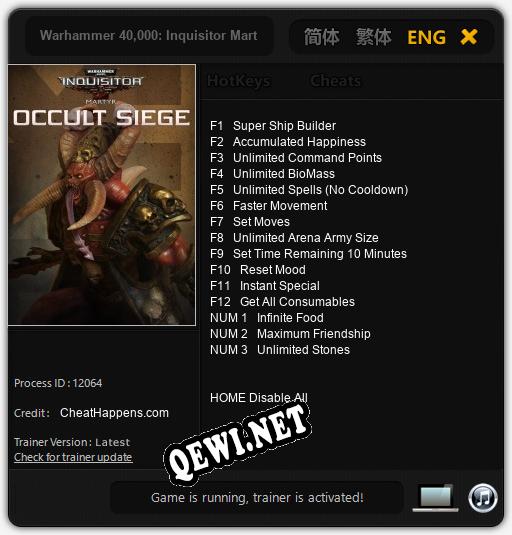 Warhammer 40,000: Inquisitor Martyr Occult Siege: ТРЕЙНЕР И ЧИТЫ (V1.0.85)