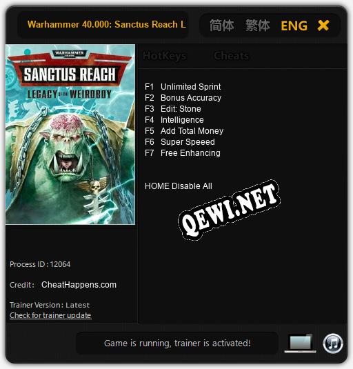 Трейнер для Warhammer 40.000: Sanctus Reach Legacy of the Weirdboy [v1.0.7]