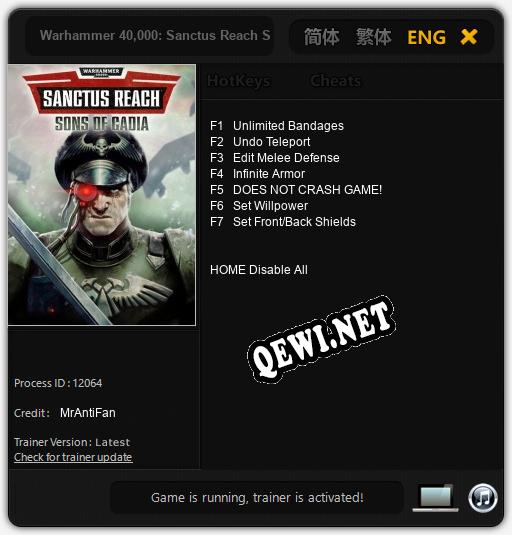 Warhammer 40.000: Sanctus Reach Sons of Cadia: Читы, Трейнер +5 [CheatHappens.com]