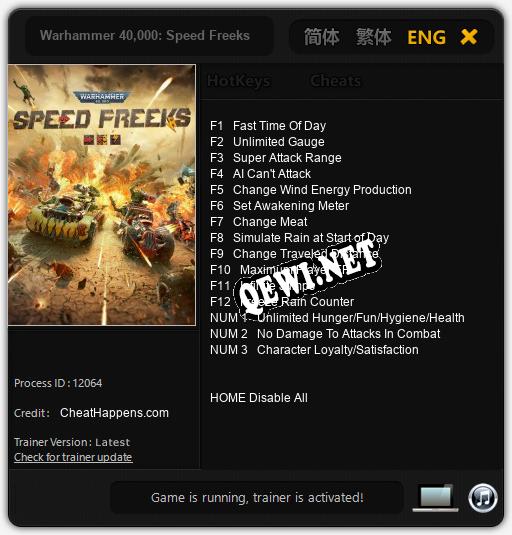 Warhammer 40,000: Speed Freeks: ТРЕЙНЕР И ЧИТЫ (V1.0.39)