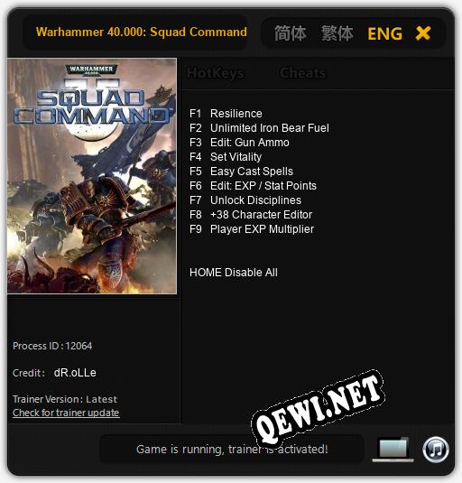 Трейнер для Warhammer 40.000: Squad Command [v1.0.5]