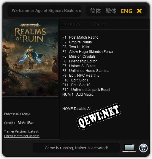 Warhammer Age of Sigmar: Realms of Ruin: ТРЕЙНЕР И ЧИТЫ (V1.0.81)