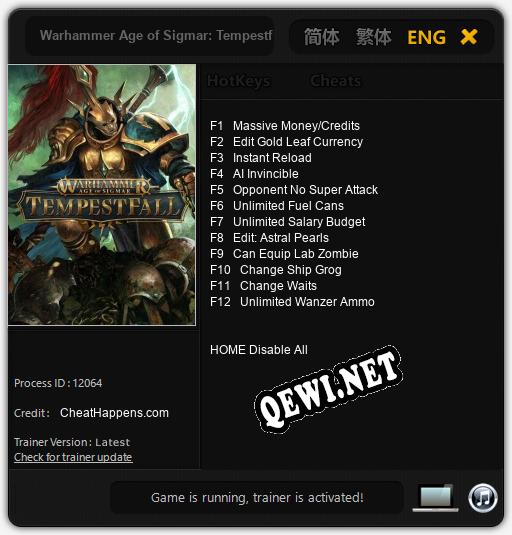 Warhammer Age of Sigmar: Tempestfall: Трейнер +12 [v1.4]