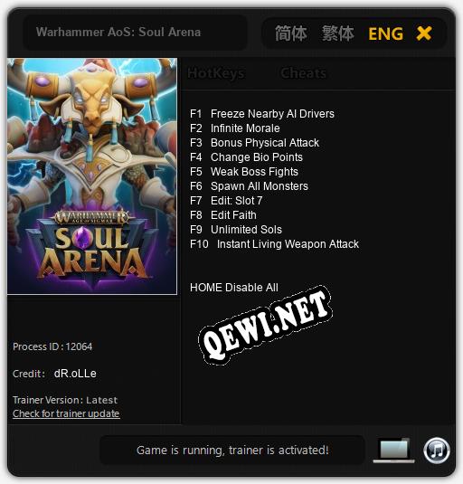 Warhammer AoS: Soul Arena: Трейнер +10 [v1.2]