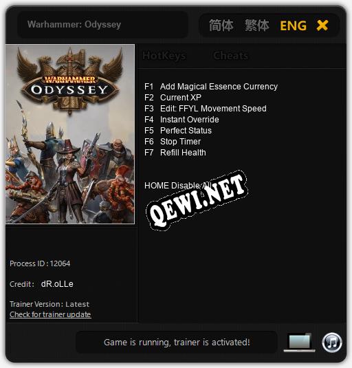 Warhammer: Odyssey: ТРЕЙНЕР И ЧИТЫ (V1.0.61)