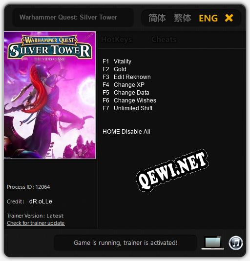 Warhammer Quest: Silver Tower: ТРЕЙНЕР И ЧИТЫ (V1.0.23)