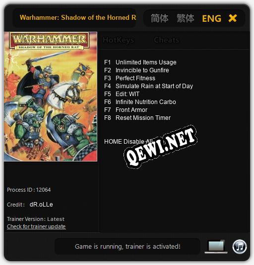 Warhammer: Shadow of the Horned Rat: Читы, Трейнер +8 [dR.oLLe]