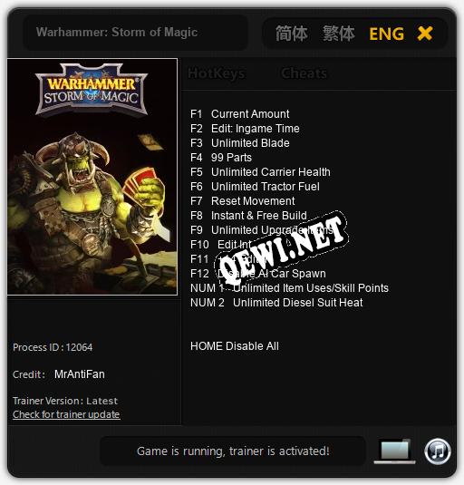 Трейнер для Warhammer: Storm of Magic [v1.0.7]