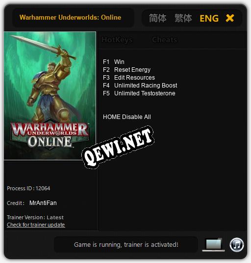 Трейнер для Warhammer Underworlds: Online [v1.0.9]