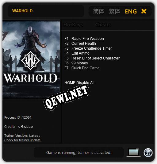 Трейнер для WARHOLD [v1.0.9]