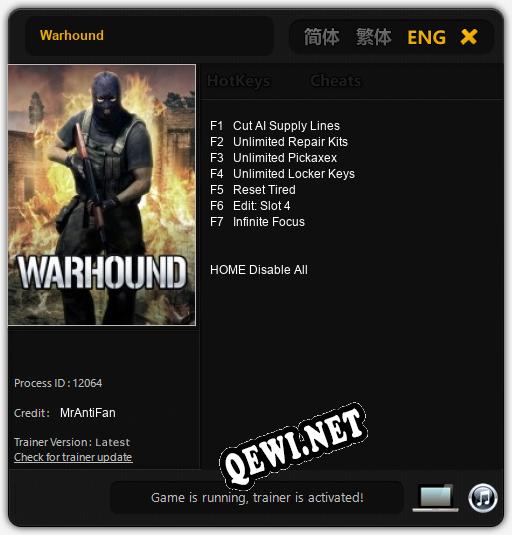 Warhound: Трейнер +7 [v1.8]