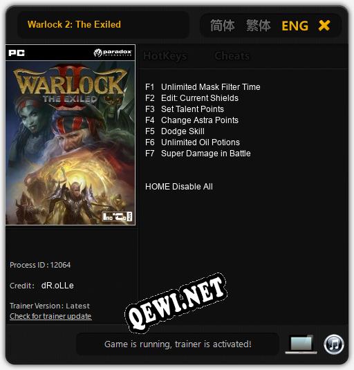 Warlock 2: The Exiled: ТРЕЙНЕР И ЧИТЫ (V1.0.59)