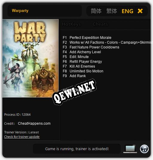 Warparty: Читы, Трейнер +9 [CheatHappens.com]