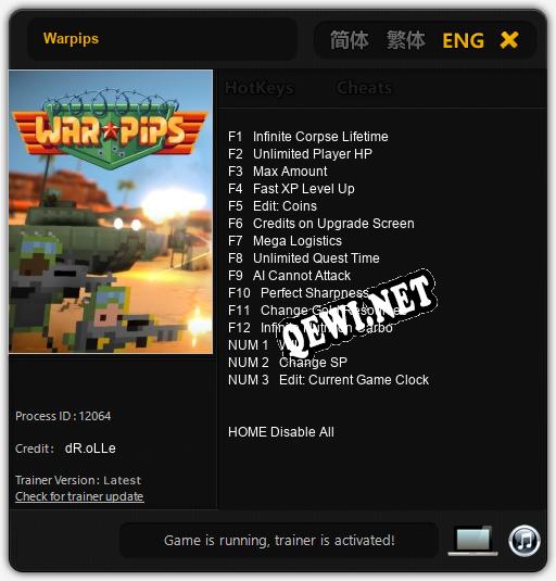 Трейнер для Warpips [v1.0.6]