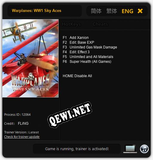 Warplanes: WW1 Sky Aces: ТРЕЙНЕР И ЧИТЫ (V1.0.70)