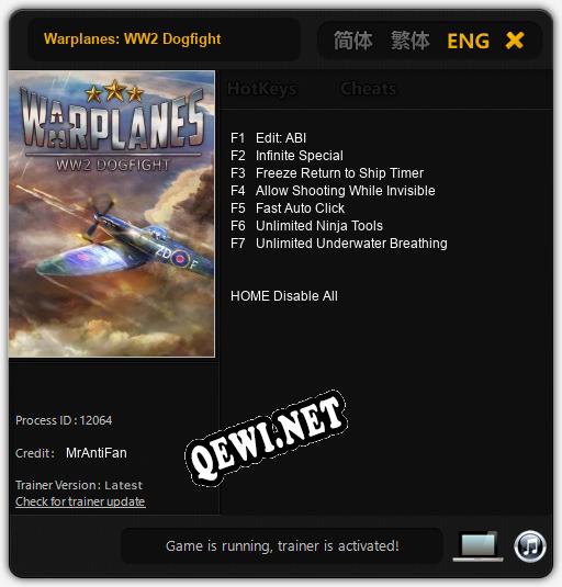 Warplanes: WW2 Dogfight: Читы, Трейнер +7 [MrAntiFan]